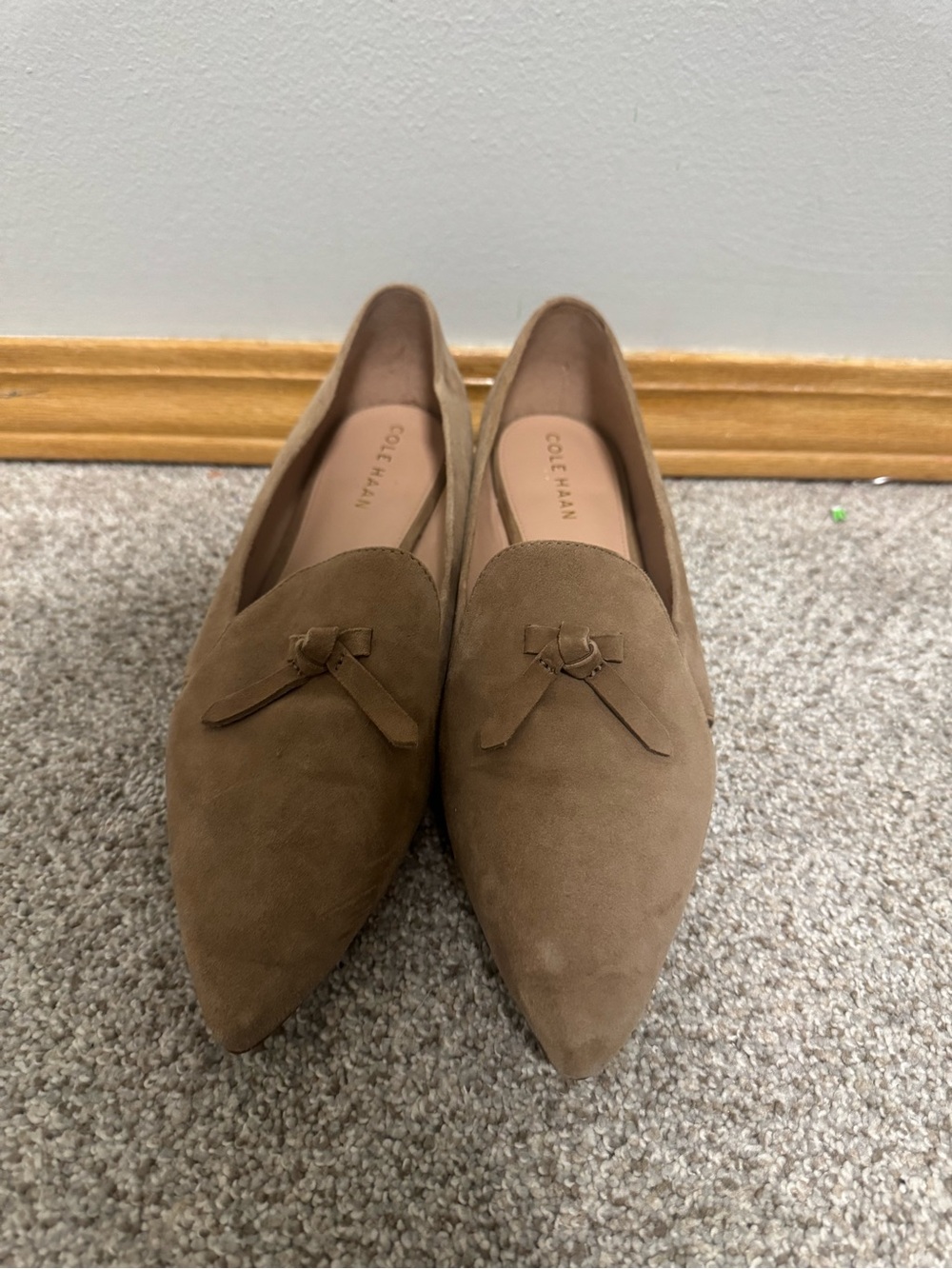 Cole Haan Womens Viola Skimmer Faux Suede Pointed Toe Loafers - Picture 3 of 9